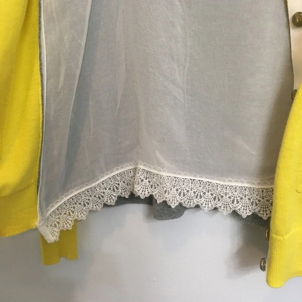 Cabi 3010 Belle Yellow Gray Layered Cardigan size XS - Picture 4 of 6